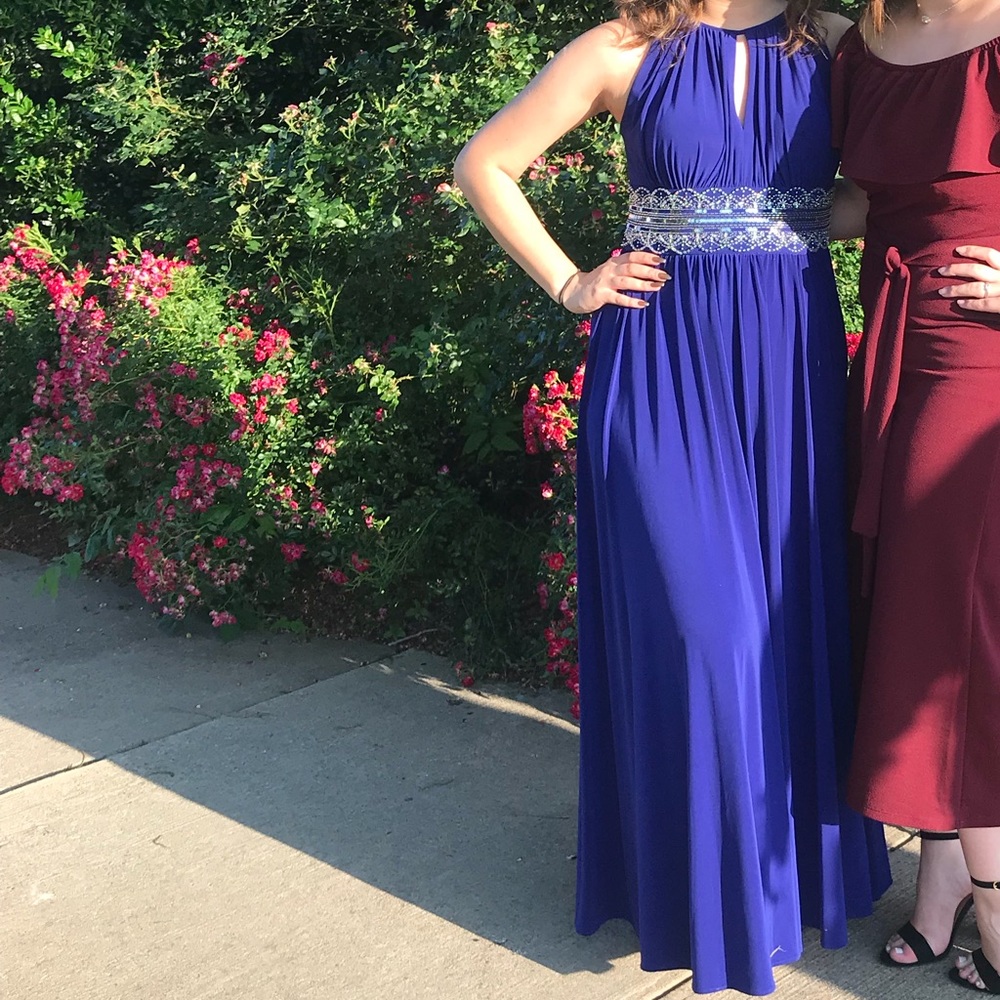 Navy blue long formal dress